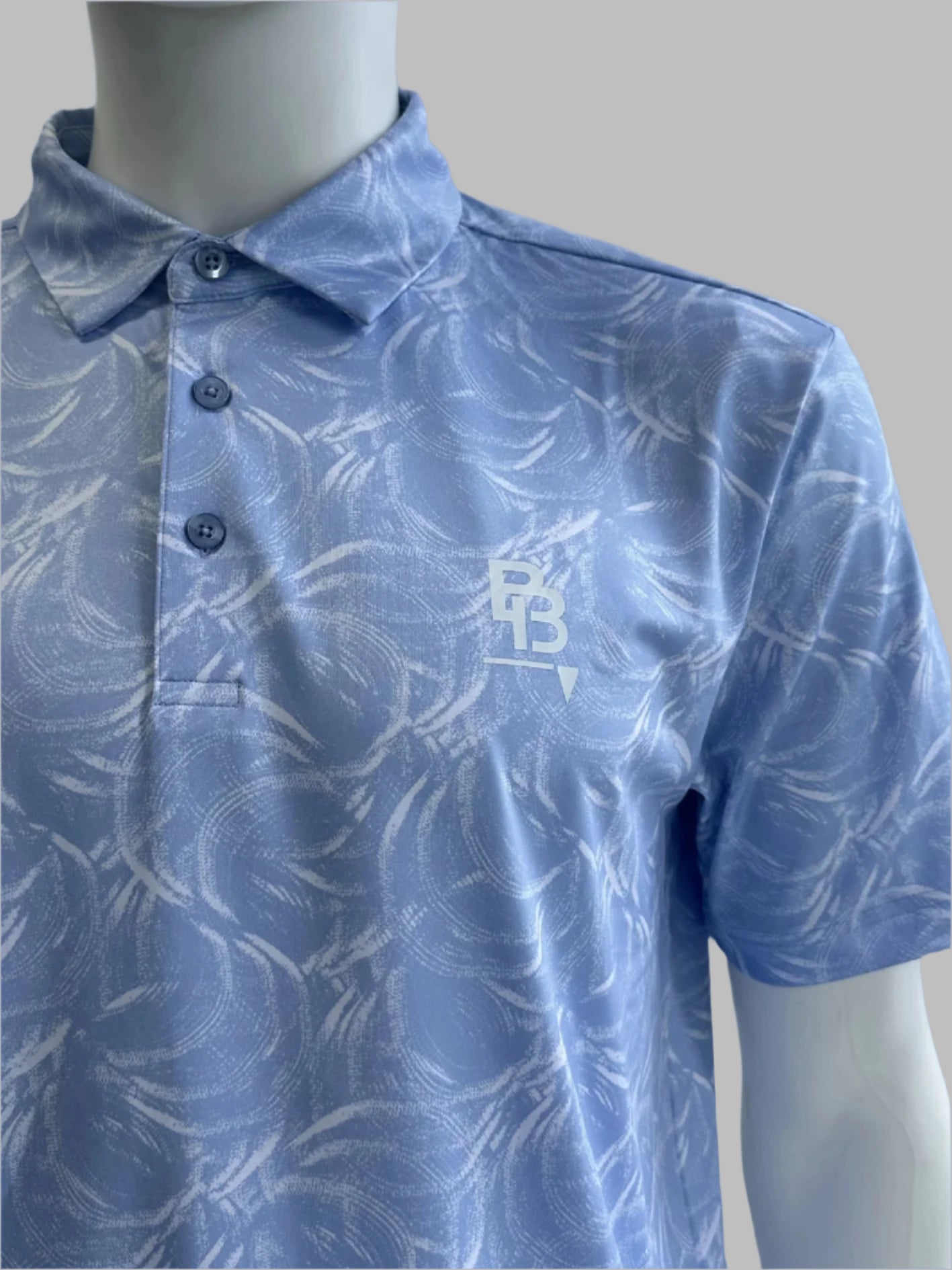 Light Blue and White Golf Polo By Bogey Beaters