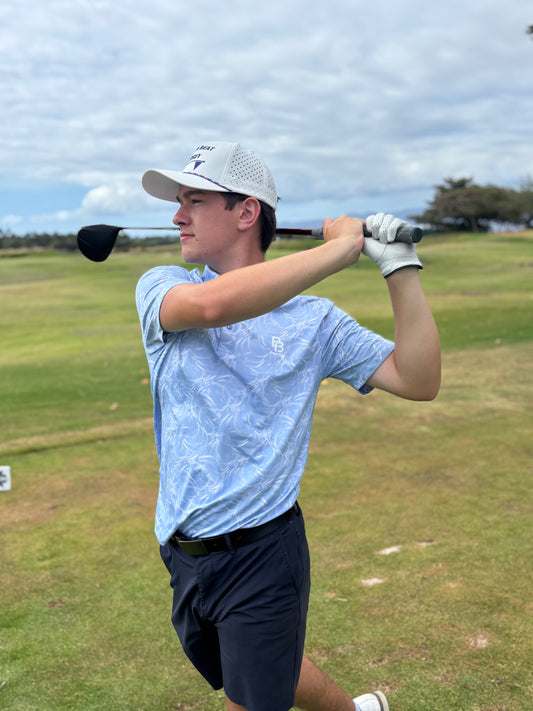 Light Blue and White Golf Polo By Bogey Beaters